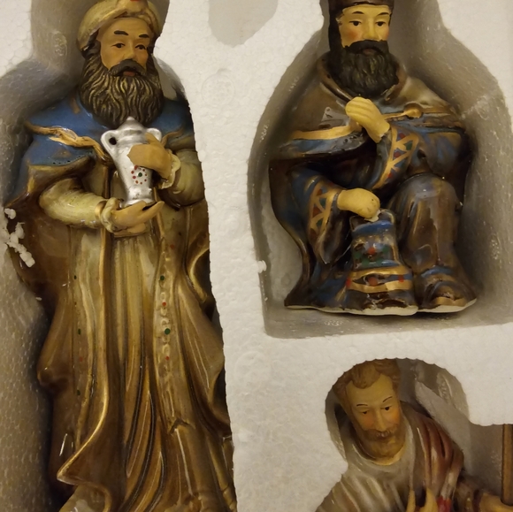 Vintage Kirklands Nativity Potters Garden 11 Complete Set High Gloss Porcelain - Picture 8 of 11